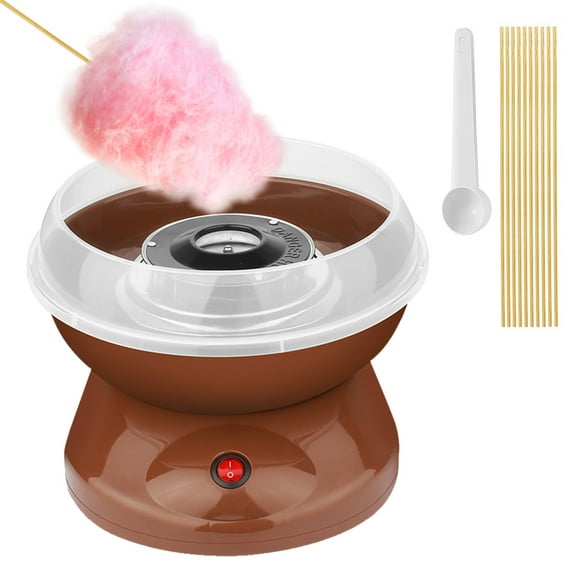 Portable Cotton Candy Machine Desktop Cotton Candy Maker 450W with Splash-Proof Bowl, Sugar Spoon, 10 Candy Cane Sticks, Suitable for Home Use