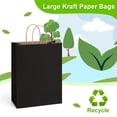 thumbnail image 5 of BagDream 100 Pack Black Paper Gift Bags with Handles 10x5x13 Kraft Paper Bags for Business, Shopping, Grocery, Retail, Birthday, Father's Day and Party Favor, 5 of 8