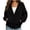 Black, variant on AKOEE Women's Zip Up Hoodie Baggy Casual Sports Hooded Sweatshirt Coats with Pockets Drawstring Sweatshirts (XL, Pink)