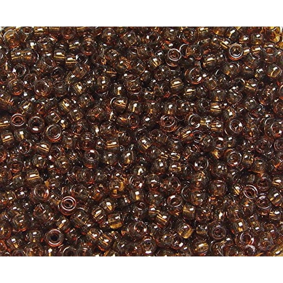 JOLLY STORE Crafts Transparent Dark Amber 7x4mm Mini Pony Beads