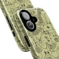 thumbnail image 2 of Whimsical Nature Sketch Phone Case, Hand-Drawn Rabbit, Frog, and Mushrooms on Olive Green, Protective Cover for iPhone 16 15 14 13 12 11 Pro Max Mini, 2 of 6