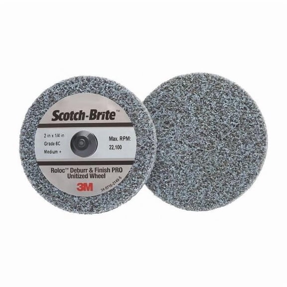Scotch-Brite Unitized Wheel, 2 in Dia, 1/4 in W, TR Arbor Hole 61500301561