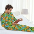 thumbnail image 6 of Picia Pineapple Pattern Men’s Long-Sleeve Sleepwear Set - Soft 2-Piece Loungewear with Pockets, Comfy PJs for Relaxing Nights-Large, 6 of 7