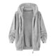thumbnail image 3 of ICHUANYI Clearance Fashion Women's Zipper V-Neck Pullover Tops Long Sleeve Hooded Blouse Sweatshirt(Gray, L) ICHUANYI WER2023081510130, 3 of 4