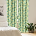 thumbnail image 2 of Ambesonne Moon Curtains, Grunge Style Moon Phases, Pair of 28"x84", Yellow Turquoise Teal, 2 of 5