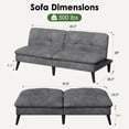 thumbnail image 4 of Walsunny Convertible Futon Sofa Bed, Foldable Sleeper Futon with 3-Angle Adjustment, Multifunctional Folding Futon Couch for Small Space, Dark Gray, 4 of 7