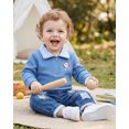 thumbnail image 5 of Toddler Baby Boy Clothes 2T Boys Fall Winter Outfits 3T Boys Long Sleeve Lapel Top Jeans Pants 2PCS Clothing Set Blue, 5 of 7