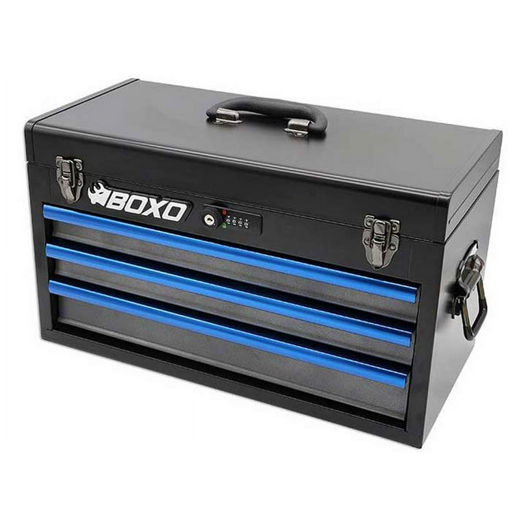 Boxo Tools ECC20301L-SBK1 3-Drawer Portable Steel Tool Box