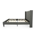 thumbnail image 6 of Noble House Liyam Queen-Sized Fabric Fully-Upholstered Traditional Bedframe, Charcoal Gray, 6 of 9