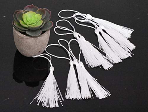 qbodp 100 Pieces Small Tassels,7cm Beaded Tassel Hanging Ornament,Handmade  Craft Tassels for Bookmarks,Keychain,Gift Tag,Crafts and Jewelry