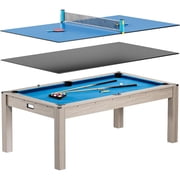 7ft 3-in-1 Pool Table Combo – Dining, Table Tennis & Billiards with Full Accessory Set