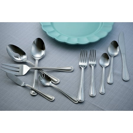 Hole Stainless Steel Flatware - Mainstays Mallory 45 Piece Stainless Steel Flatware Set