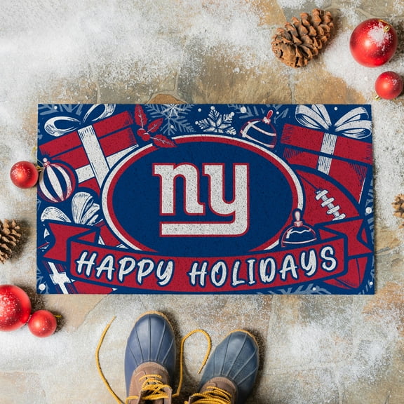 New York Giants 28" x 16" Happy Holidays Christmas Turf Door Mat