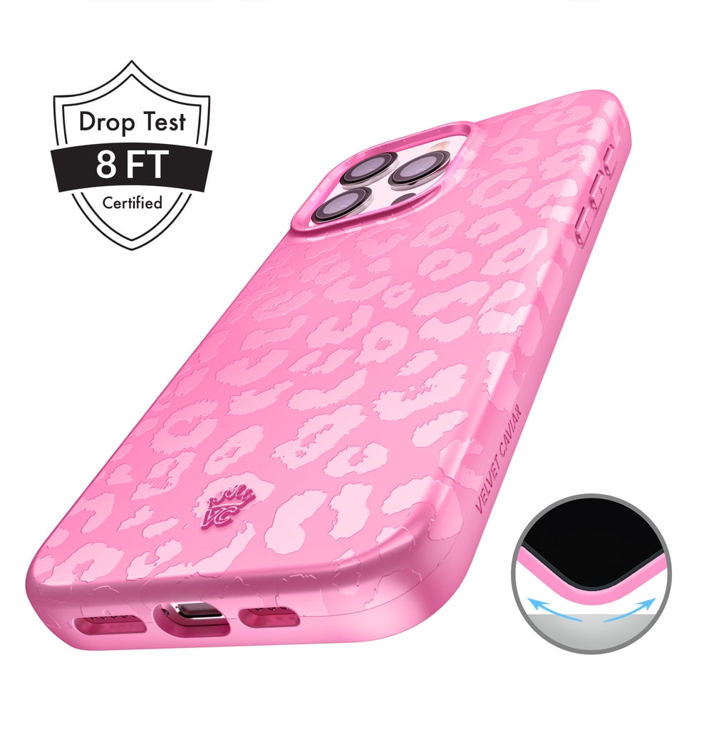 Velvet Caviar iPhone 15 Pro Case MagSafe Compatible - Cute Protective Phone Cases for Women - Hot Pink Leopard