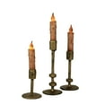 thumbnail image 2 of Zeckos Set of 3 Aged Bronze Cast Iron Taper Candle Holders MCM, Gothic Industrial Decor, 2 of 6