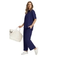 thumbnail image 4 of Ronuti Two Piece Sets for Women Summer Outfits Oversized Wide Leg Crop Pants Lounge Sets Airport Beach Vacation Clothes, 4 of 9