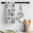 thumbnail image 3 of Blue Oceans Beach Kitchen Towel Dish Cloths Set of 3, Microfiber Soft Kitchen Hand Towels, Nautical Coastal Starfish Seashell Absorbent Quick Drying Dishcloths 18 x 28 Inches, 3 of 8