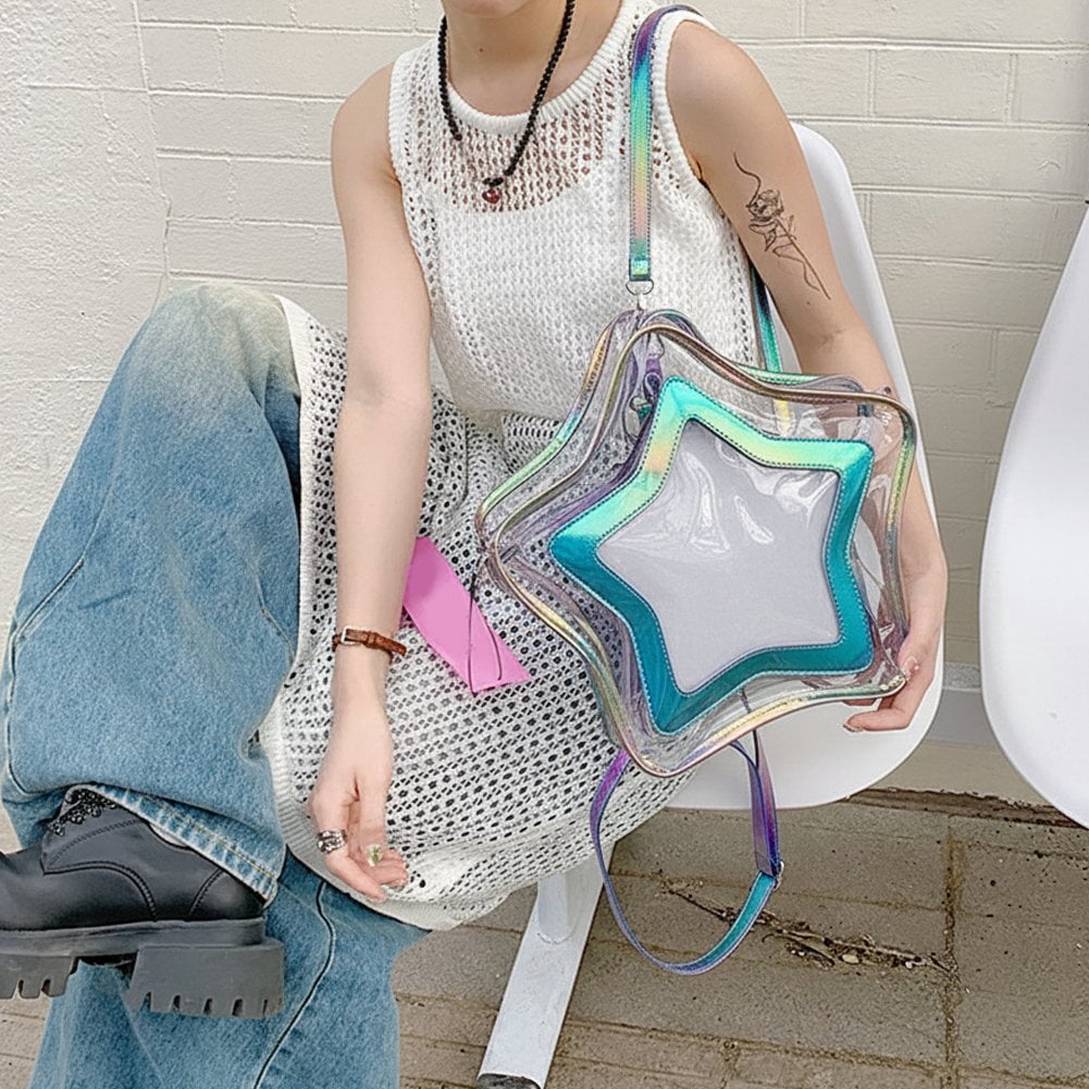 Vjnyvs Kawaii Backpack for Women Aesthetic Cute Star-shaped ITA Bag Y2K