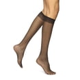 thumbnail image 2 of No nonsense Women's Sheer Knee Highs with Comfort Top 8 Pair Pack, Midnight Black, Plus, 2 of 2