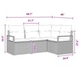 thumbnail image 2 of vidaXL 4 Piece Garden Sofa Set with Cushions Black Poly Rattan, 2 of 5