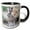 Black/White, variant on 3drose, Usa, Wy. White-tailed Jackrabbit Sitting in a Rocky Habitat., 11oz Two-tone Green Mug