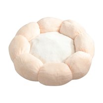 Hgallory Floral Shaped Comfort Soft Dog Cat Bed for Fall Winter, Resilient Plush Fluffy Pet Bed Kennel, Modern Home Decor Cushion Sleeping Pad for Small Cats Dogs, Round, 1 Pack, 16"x16", A