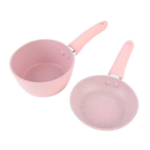 BIMZUC Compact Anti‑Stick Frying Pan & Milk Pot Set – Lightweight, Removable, Even‑Heat Electric Ceramic Stove Cookware