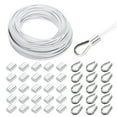 thumbnail image 1 of Uxcell 151FT Stainless Steel Cable Railing Kit, 1/8" Vinyl Coated 7x7 Strand Wire Rope with Loop Sleeves and Thimbles White, 1 of 7