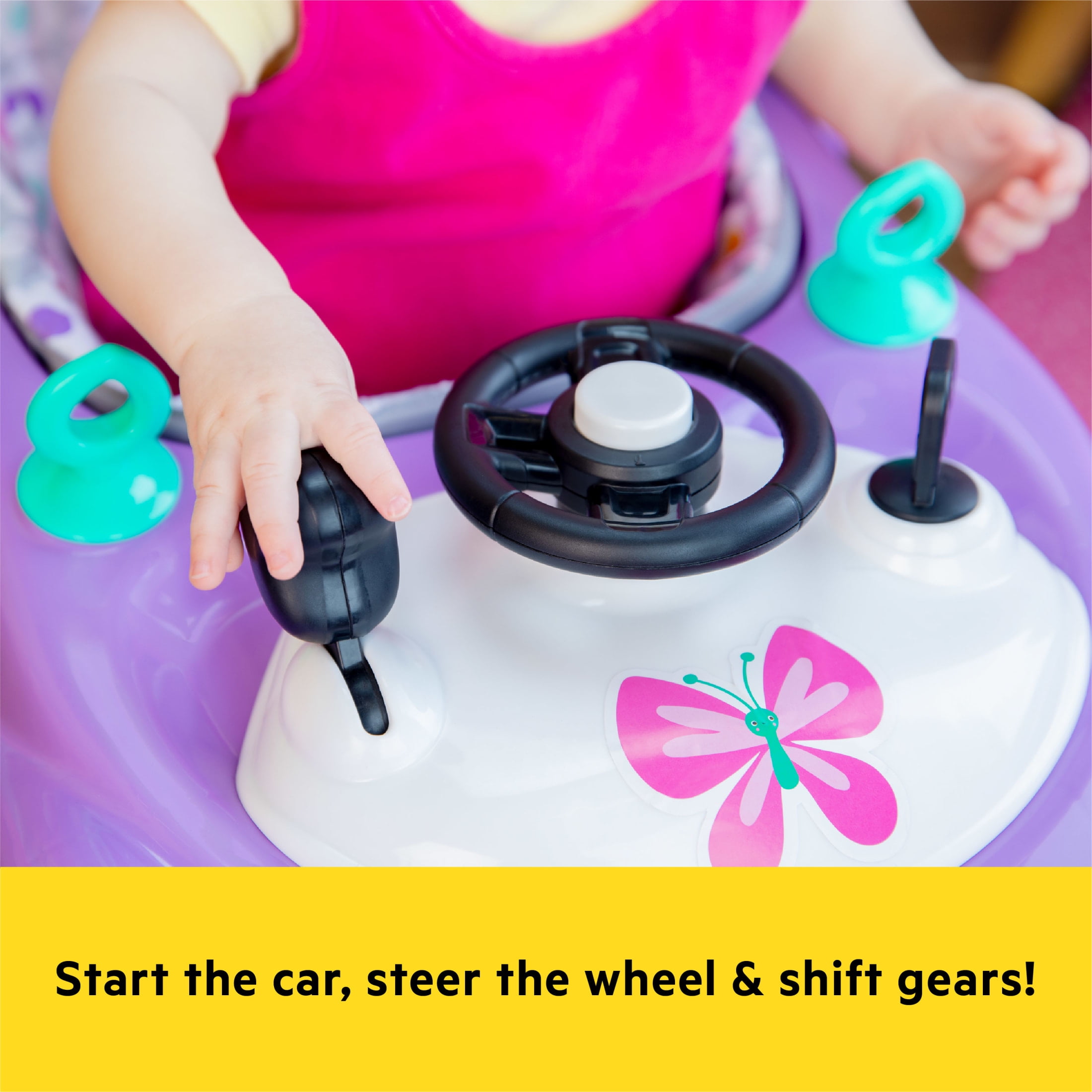 Bright Starts Little Speedster 3-in-1 Car Walker, Purple, Infant to Toddler