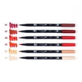 thumbnail image 7 of Tombow 56219 Dual Brush Pen Art Markers, Red Blendables, 6-Pack, 7 of 7