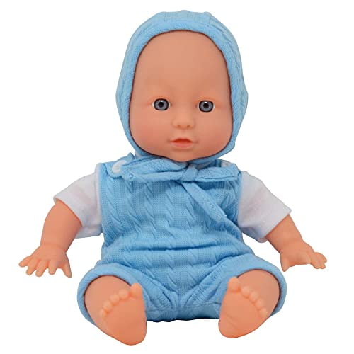 Muñeca bebé realista de 12 pulgadas con cuerpo suave y cabeza, brazos y piernas de vinilo, hermosa muñeca suave vestida con un mono y sombrero a juego – Empaquetada en una caja de regalo – Tamaño idea