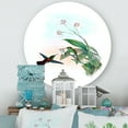 thumbnail image 1 of Designart - Vintage Hummingbird Flying To A Flower - Traditional Metal Circle Wall Art, 1 of 5