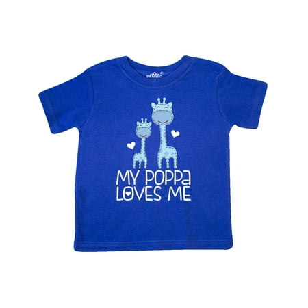 

Inktastic Poppa Loves Me Boys Giraffe Grandson Gift Toddler Boy Girl T-Shirt
