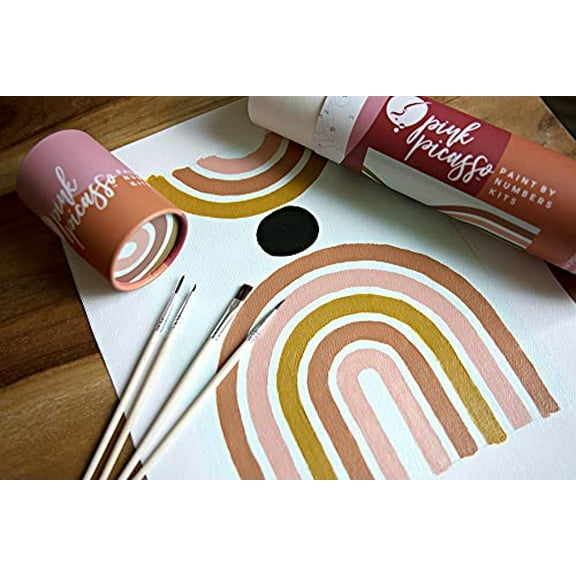 Kits de pintura moderna rosa Picasso de mediados de siglo por números, 8x10 (Encuentra tu Pink Picasso Pink Picasso