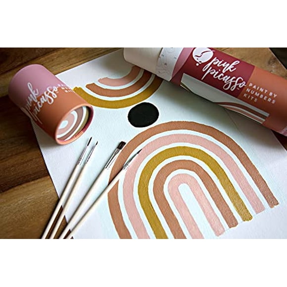 Kits de pintura moderna rosa Picasso de mediados de siglo por números, 8x10 (Encuentra tu Pink Picasso Pink Picasso