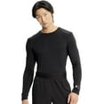 thumbnail image 2 of Infinity Men's Long Sleeve Underscrub Round Neck Top with Long Sleeves, Contrast Stitching On Side Seams IN608, XS, Black, 2 of 6