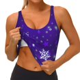 thumbnail image 3 of Fotbe Dark Purple Snowflakes Sujetador Deportivo Largo sin Aros para Mujer con Almohadillas y Soporte Medio, Transpirable y Absorbente, Camiseta Tipo Chaleco o Tank Top-Large, 3 of 8
