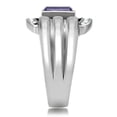 thumbnail image 7 of High polished (no plating) Stainless Steel Ring with Top Grade Crystal in Tanzanite for Women Tanzanite Stone Color Style TK181 Size 7, 7 of 7
