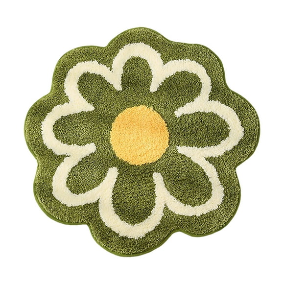 Alfombra de Cachemira de Imitación ANGGREK Flores Simples 40x40 cm Verde