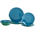 thumbnail image 5 of Tabletops Gallery 12 Piece Green Blue Melamine Dinnerware Set Plates Bowls for Indoor/Outdoor Use, Service for 4, Tropical, 5 of 9