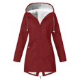 thumbnail image 1 of Manteaux d'Hiver pour Femmes Imperméables pour Femmes, Manteau de Pluie de Plein Air pour la Randonnée, Manteaux de Pluie Doublés en Molleton, Vestes de Pluie Légères à Capuche, Commandes Passées par Moi en Hiver, 1 of 4