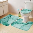 thumbnail image 2 of Turquoise Marble Bath Mat 3 Piece Bathroom Rug Set, Nature Marble Stone Ripple Modern Art Non Slip Bath Rug Contour Mat and Toilet Lid Cover, Absorbent Shower Mats Soft Bath Rugs and Mats Sets, 2 of 8
