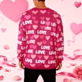 thumbnail image 5 of FAWUUDO Mens Valentines Day Printed Crewneck Sweatshirt Long Sleeve Pullover Casual Graphic Romantic Holiday Gift Cozy Comfortable Hot Pink 2XL, 5 of 9