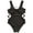 Black, variant on AWZXDE One Piece Swimsuit For Girls Solid Color Bikini Style Bathing Suit Cute Swimwear For Teen Light Green,11-12 Years