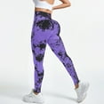 thumbnail image 2 of Mnuaqn Tie Dye Scrunch Butt Lifting Leggings for Women Booty Sculpting Workout Tight High Waist Tummy Control Yoga Gym Pants Dark Purple for Size XL, 2 of 7