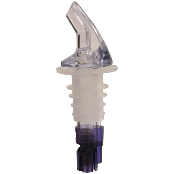 Excellante 1 1/8 oz, purple measured liquor pourer without collar, comes in pack of 12