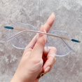 thumbnail image 2 of Gafas para miopía con espejo plano anti luz azul poligonal, de color transparente, estilo miopía, 2 of 2