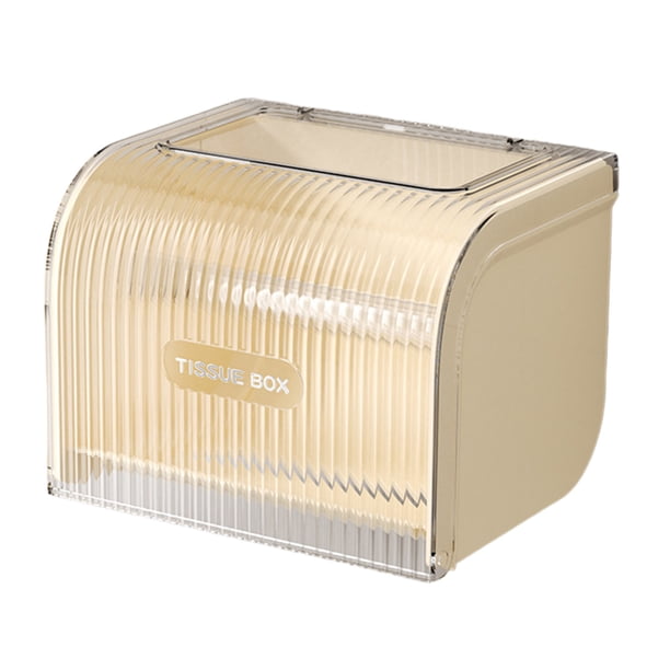 Organizador de plástico para caja de pañuelos, 1 unidad, para encimeras de cocina, baño y tocador, 18 x 14 x 13 cm, amarillo o negro JASKFLY