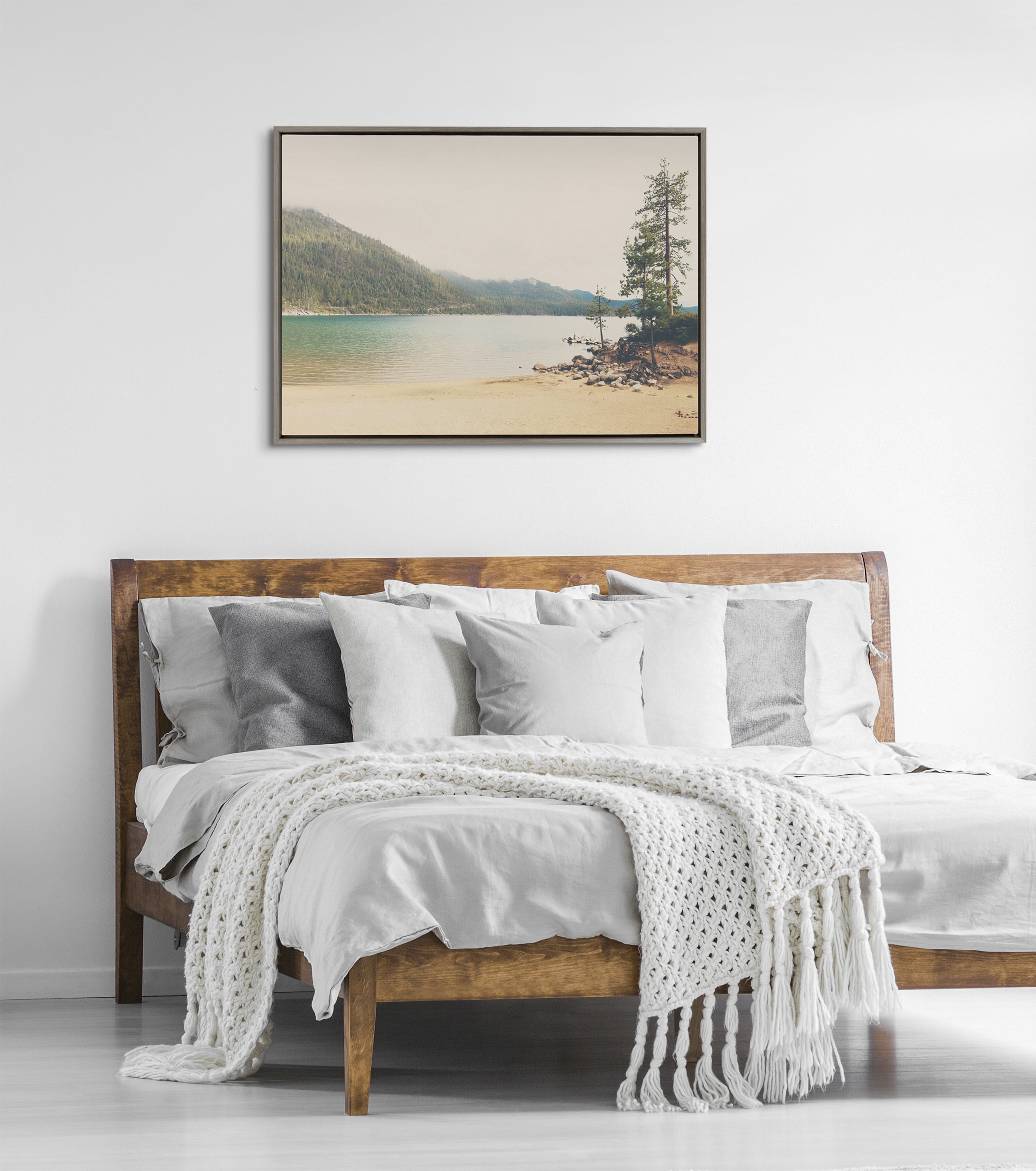 Kate and Laurel Beach Framed Painting, 28 in x 38 in