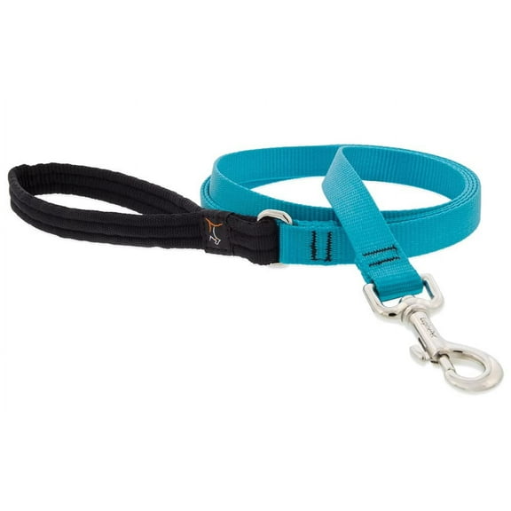 Lupine Padded Handle Dog Leash 3/4" Wide Aqua 6-Foot Long